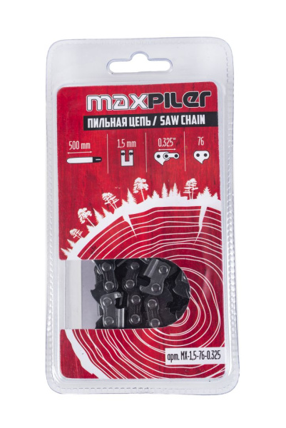 Цепь пильная МХ (500мм./20",0,325",1,5 мм. 76 зв.( Carver 52-20.62-20.Patriot PT 5220 20) в блистере