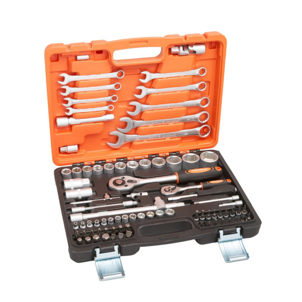 Набор инструментов MAXPILER MXT-82-SET (82 предмета, 1/2" и 1/4", CrV) Набор инструментов MAXPILER MXT-82-SET (82 предмета, 1/2" и 1/4", CrV)